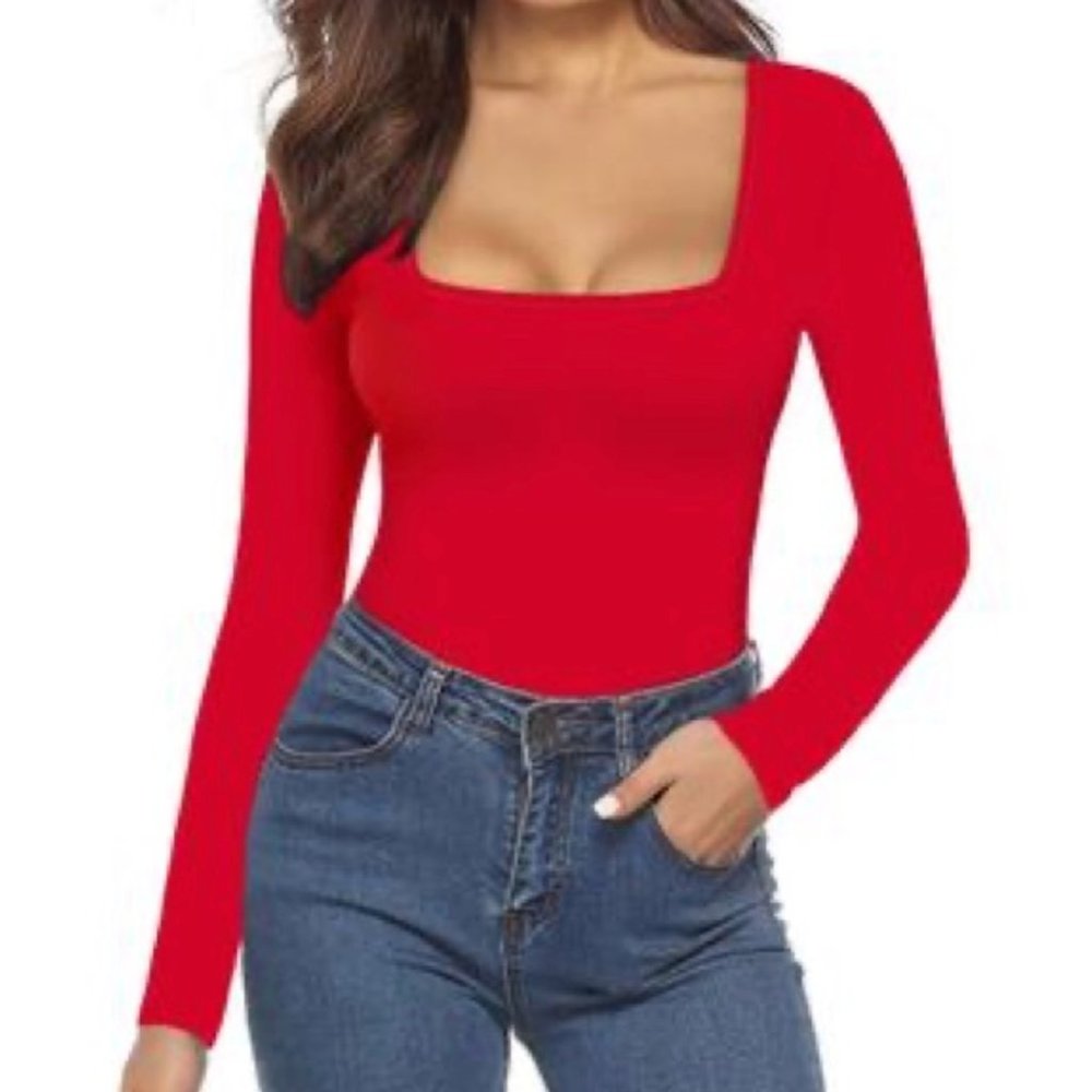 NWT Cory Bodysuit In Red L